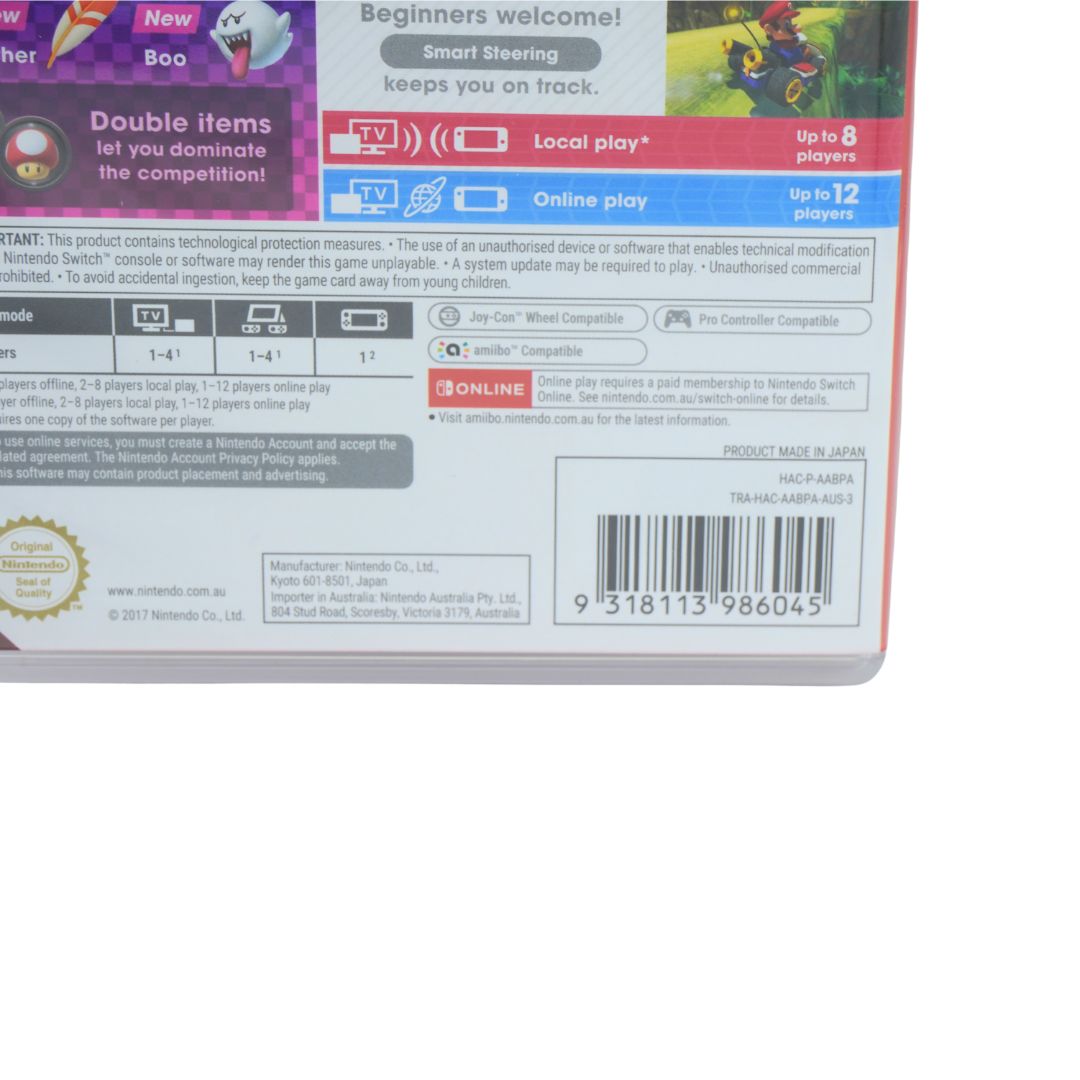 Barcode on a case for the Nintendo Switch Mario Kart Deluxe 8 game