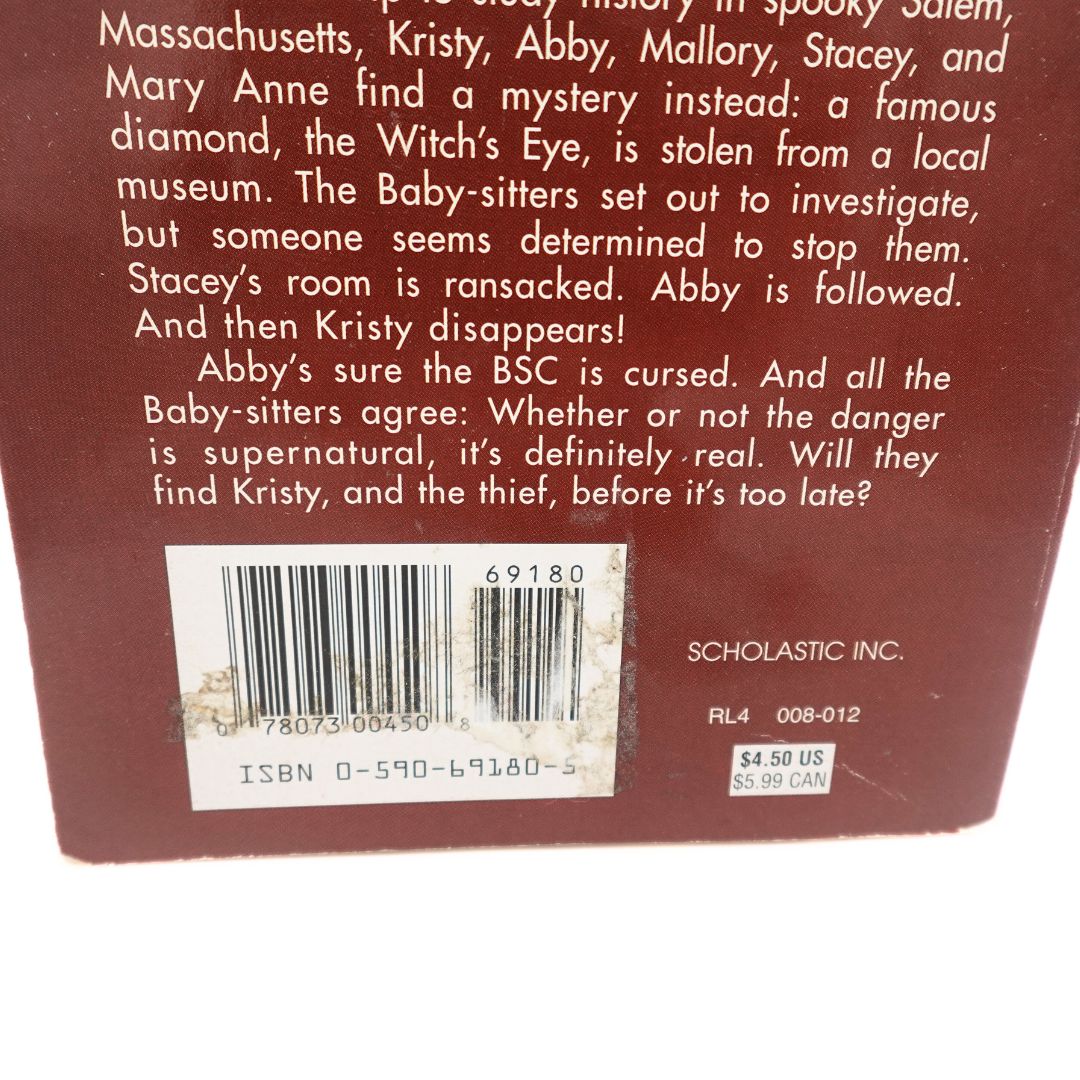 Barcode and ISBN information of the first edition paperback Baby-Sitter's Fright Night book