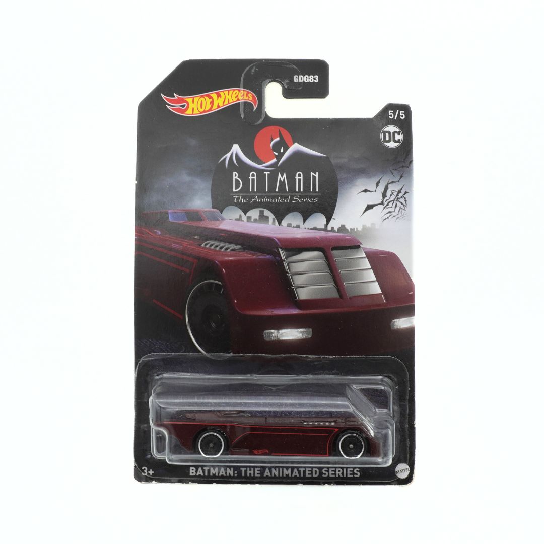 Hot Wheels Batman toy car in packaging with visible branding
