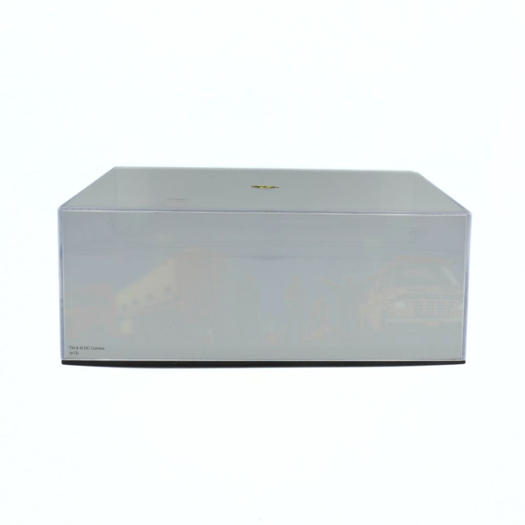 Plastic rectangular box with a reflective surface on a white background