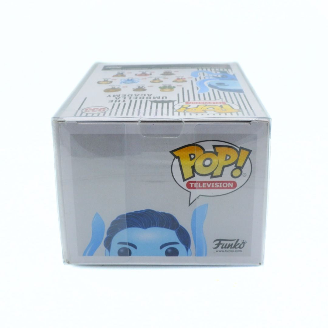 Funko Pop! Television Azimuth figure in its original clear plastic packaging box, featuring the character Azimuth with blue skin and black hair on a white background.