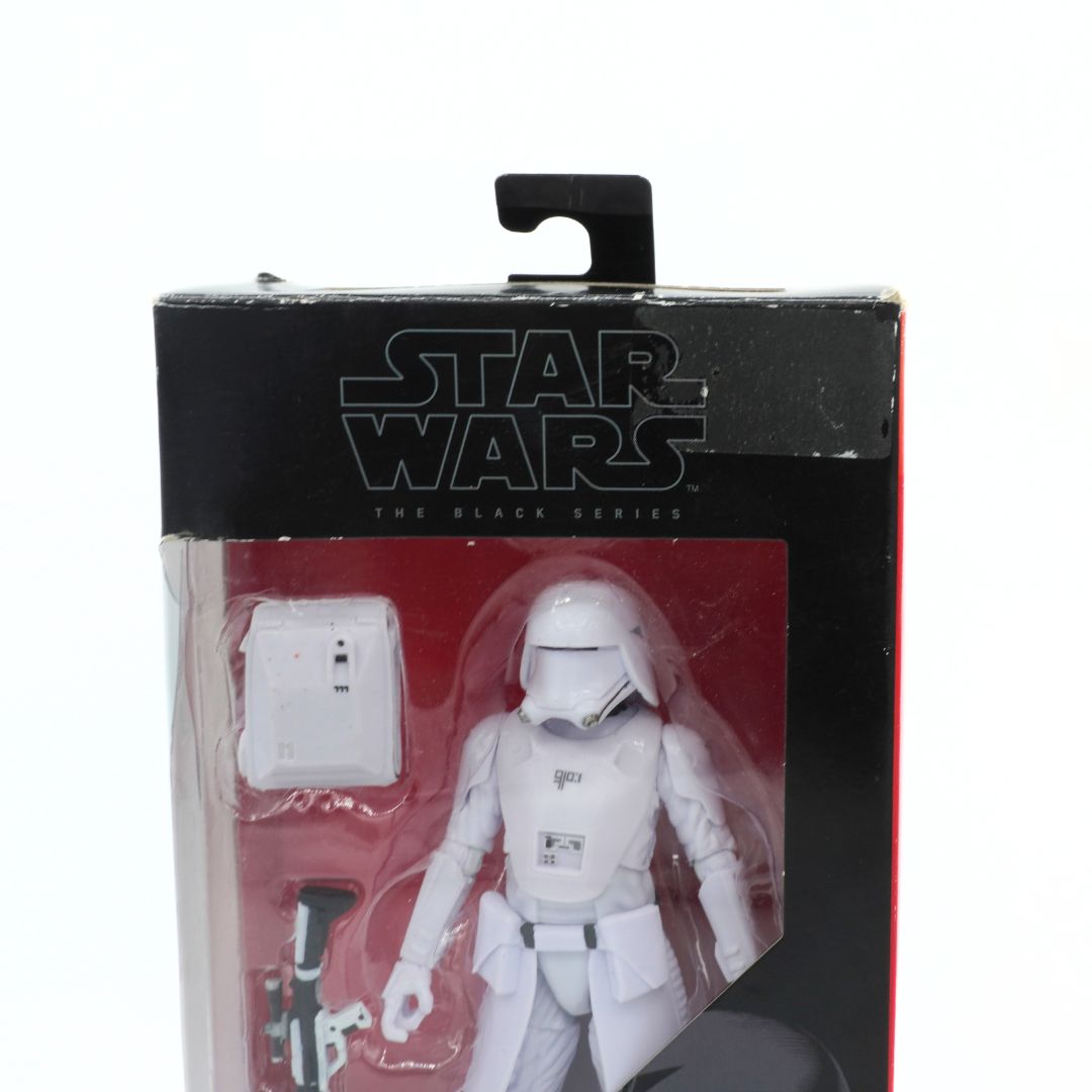 Star Wars The Black Series action figure packaging with a white character inside.