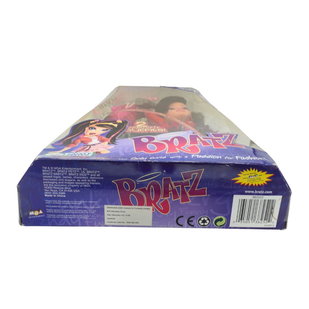 Bratz toy box with character images on a white background
