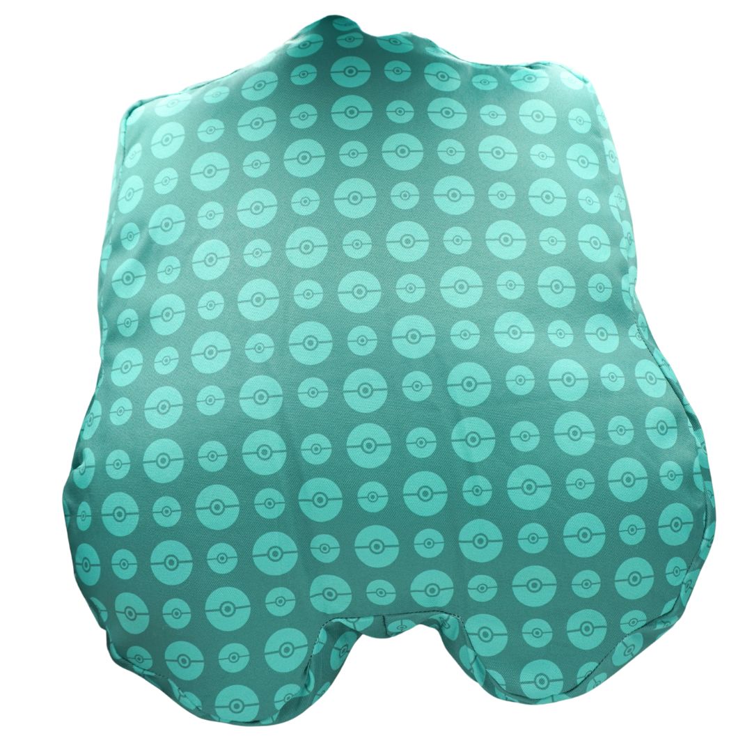 Green patterned seat cover on a white background