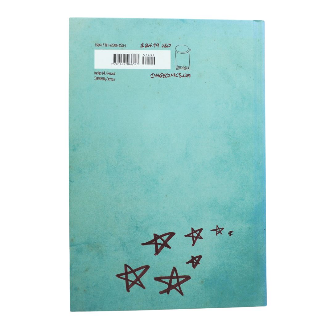 A blue and red hardcover edition of Butcher Baker The Righteous Maker by Joe Case and Mike Huddleston.