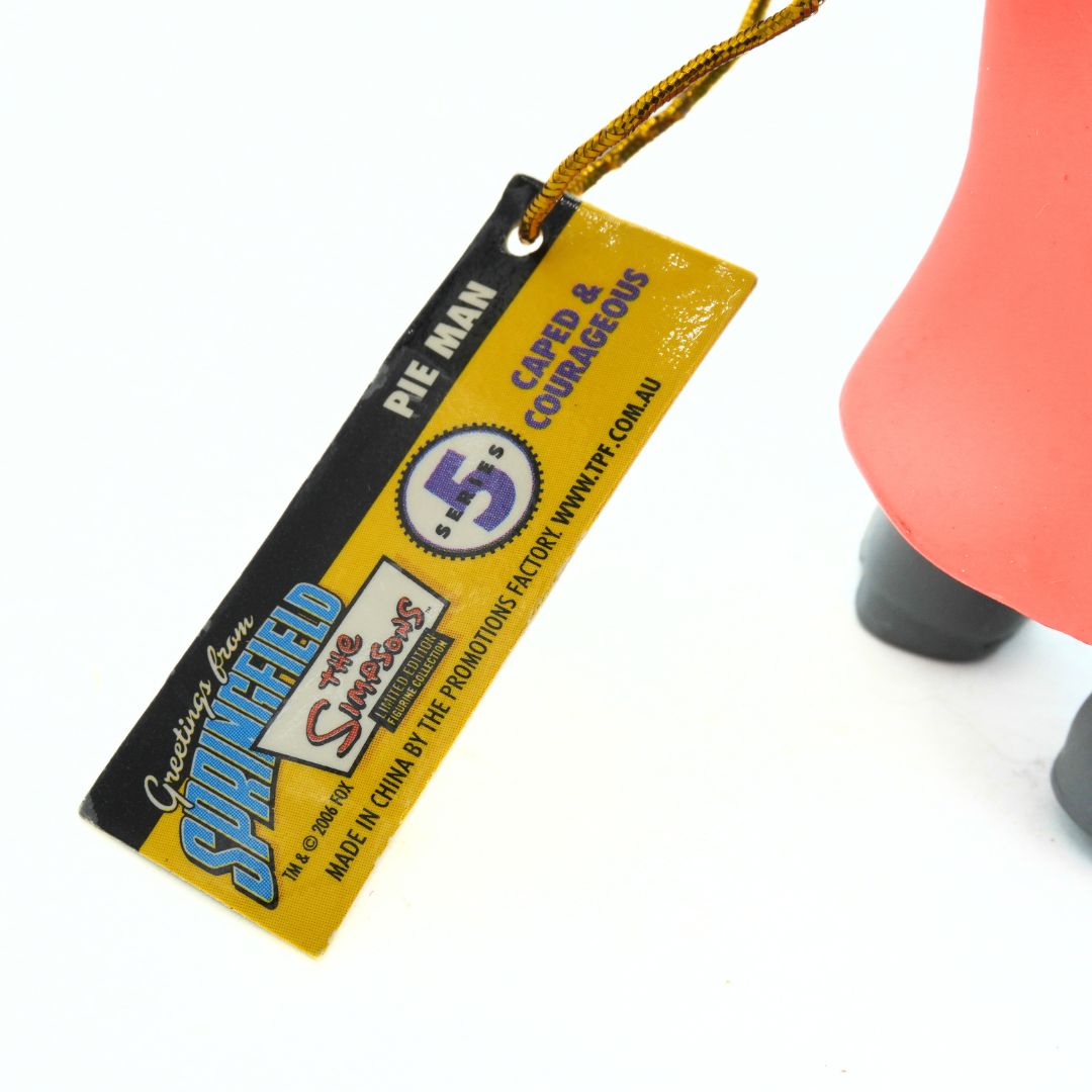 Close-up of a tag with branding on a white background