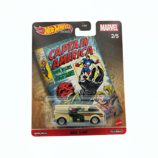 Hot Wheels Marvel Captain America toy car in packaging