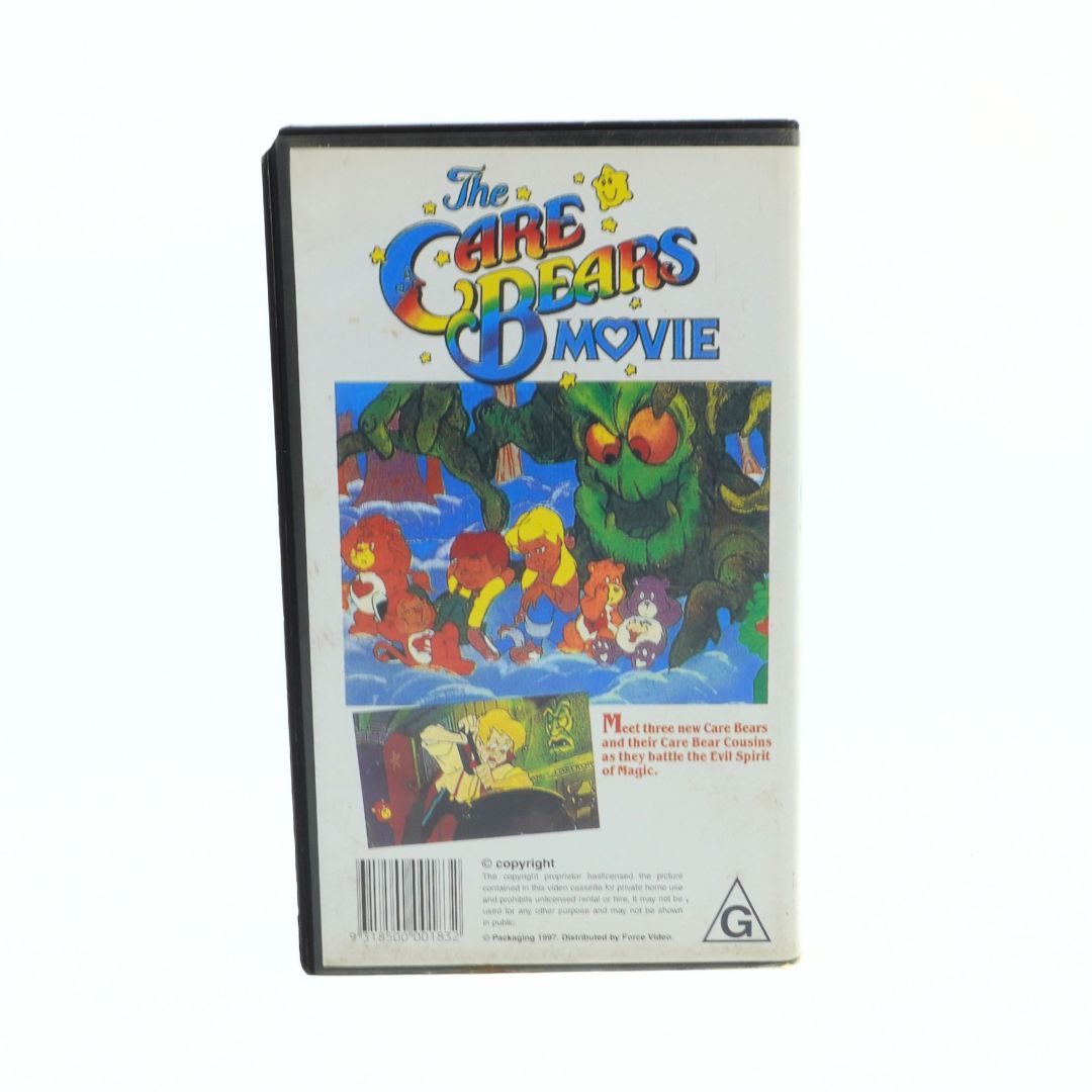 VHS tape cover of 'The Care Bears Movie' on a white background