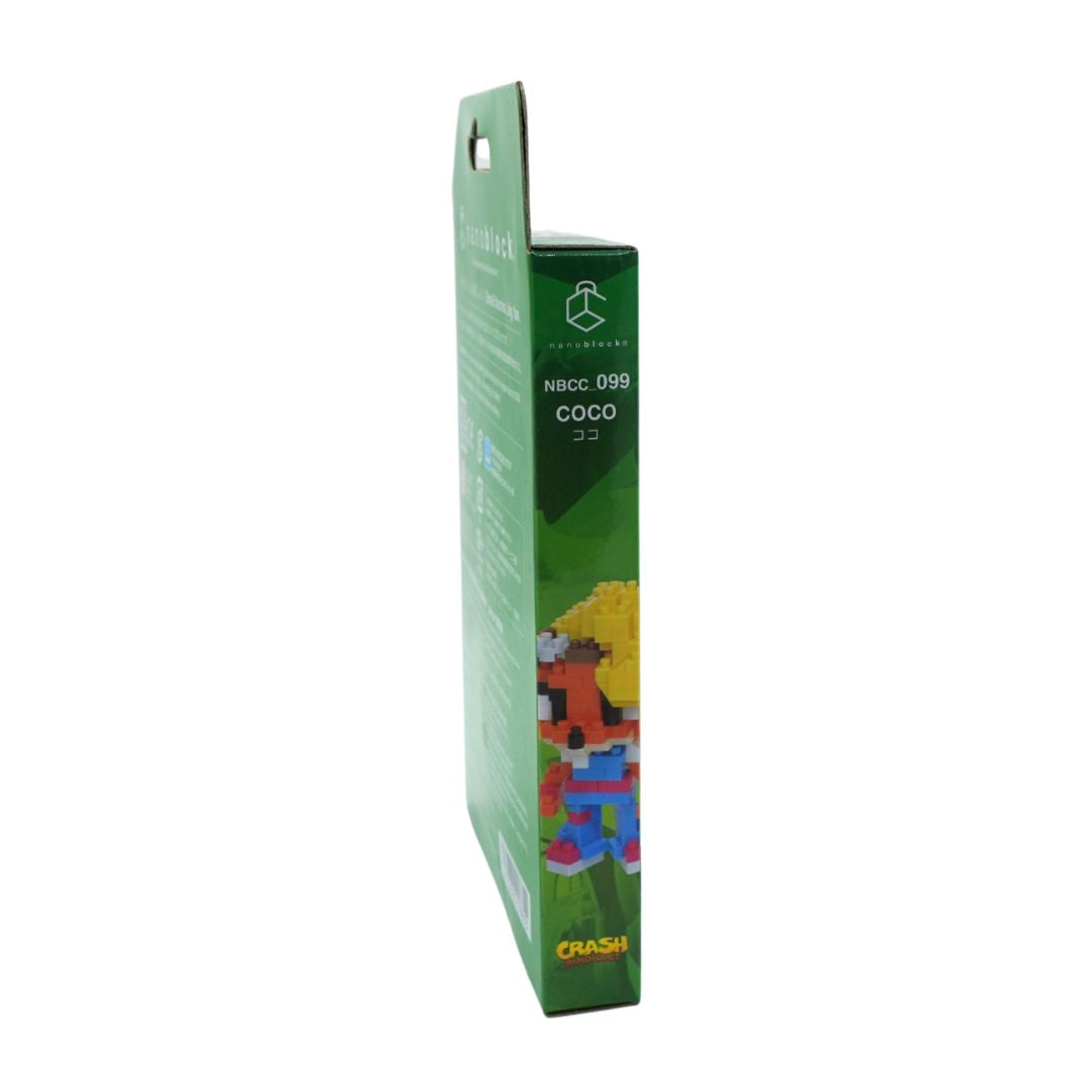 A green product box shown upright against a plain white background, with printed text including 'NBCC_099 COCO' and a small multicolor character illustration near the bottom.