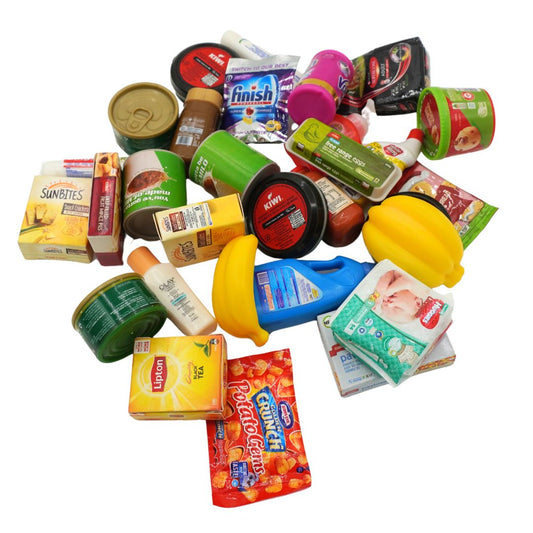 A collection of mini collectable grocery toys released by Coles