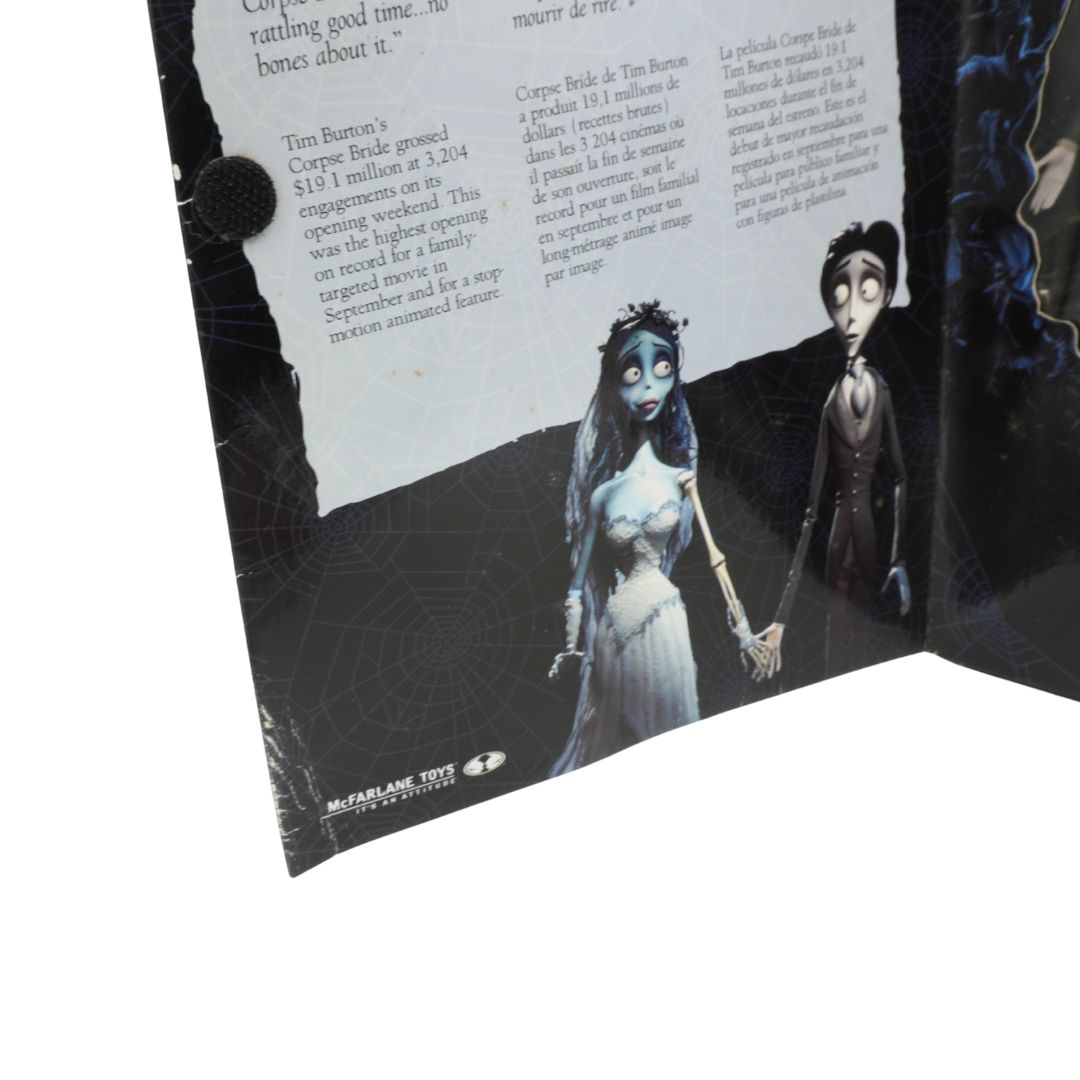 Internal cover of the 2005 Corpse Bride figure set showing some wear to the box