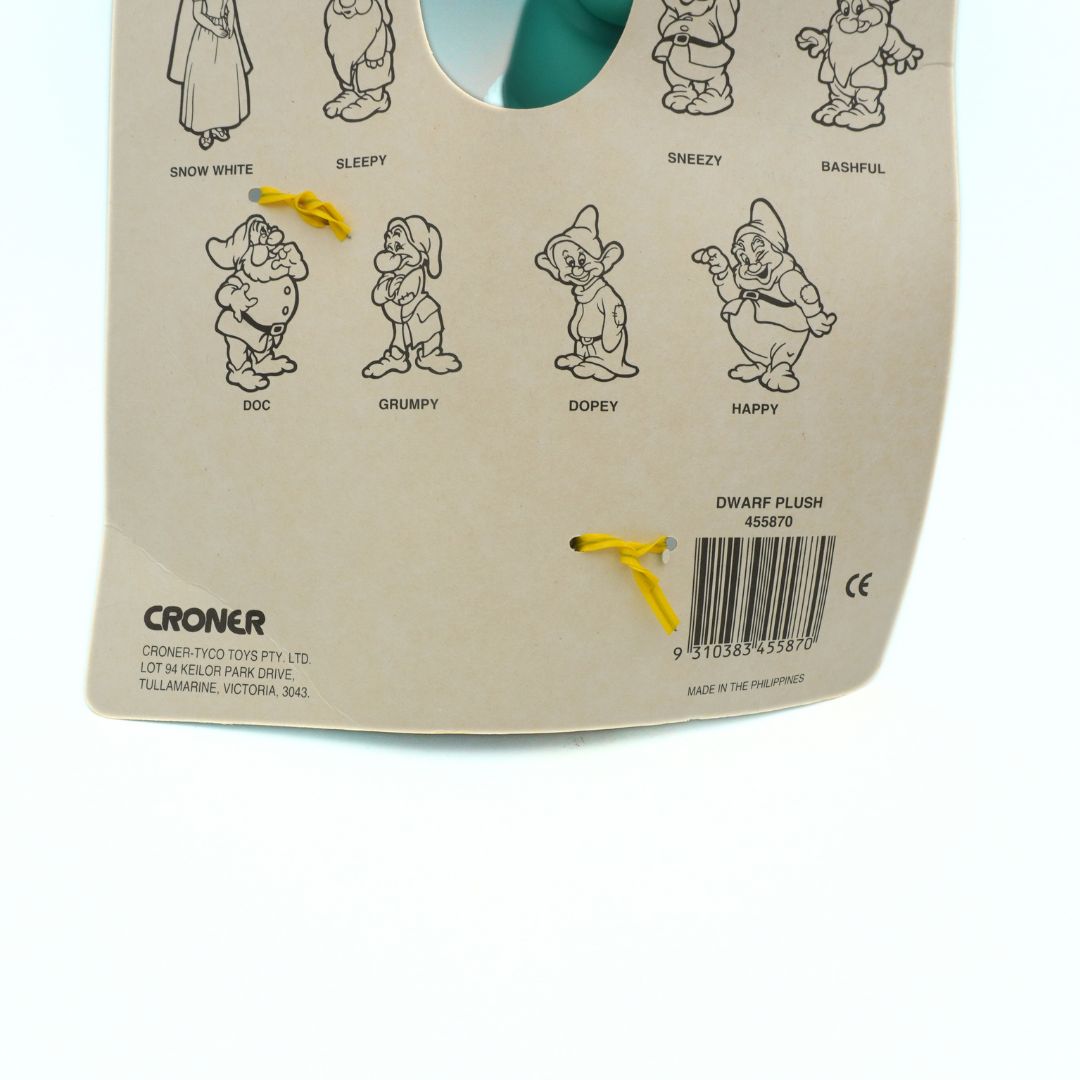 Back of a product packaging with cartoon dwarves and brand name 'Croner'.