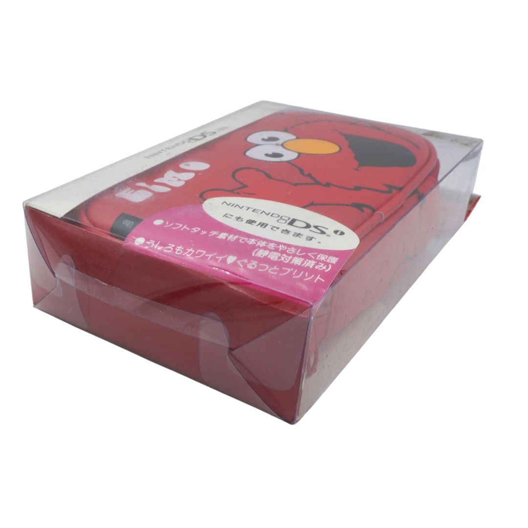 Red phone case with character design on a clear packaging box