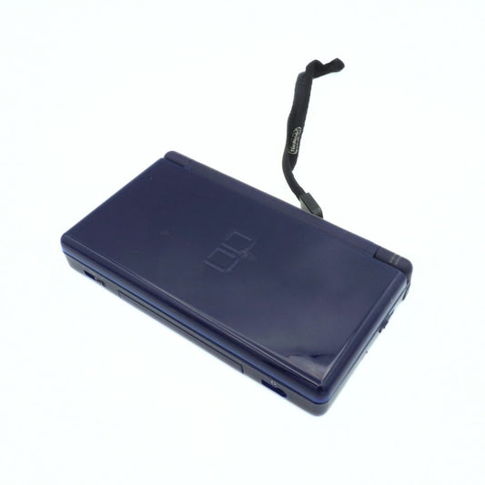 Navy blue DS Lite console seen from above