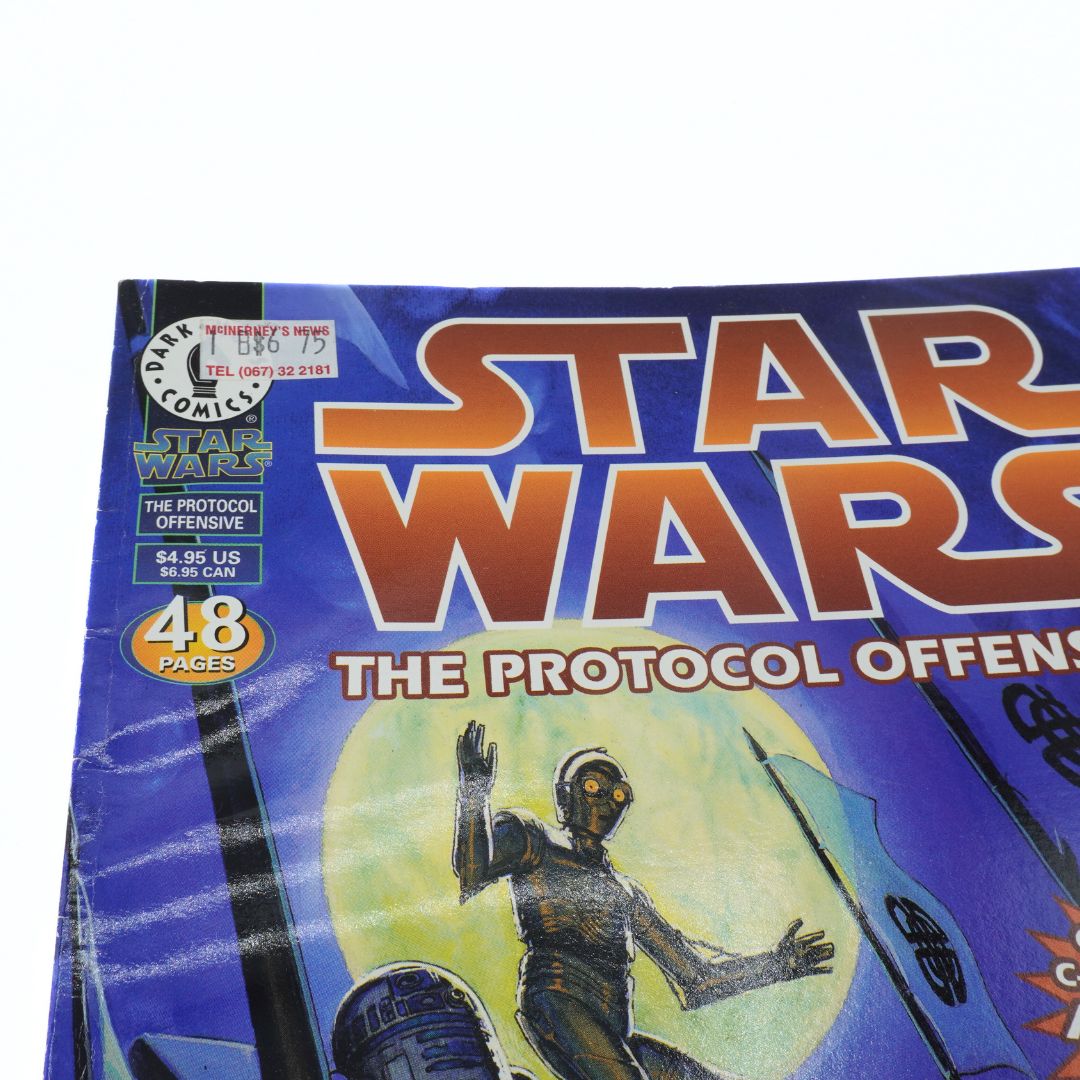Star Wars comic book cover with a character in a mask and suit on a blue background