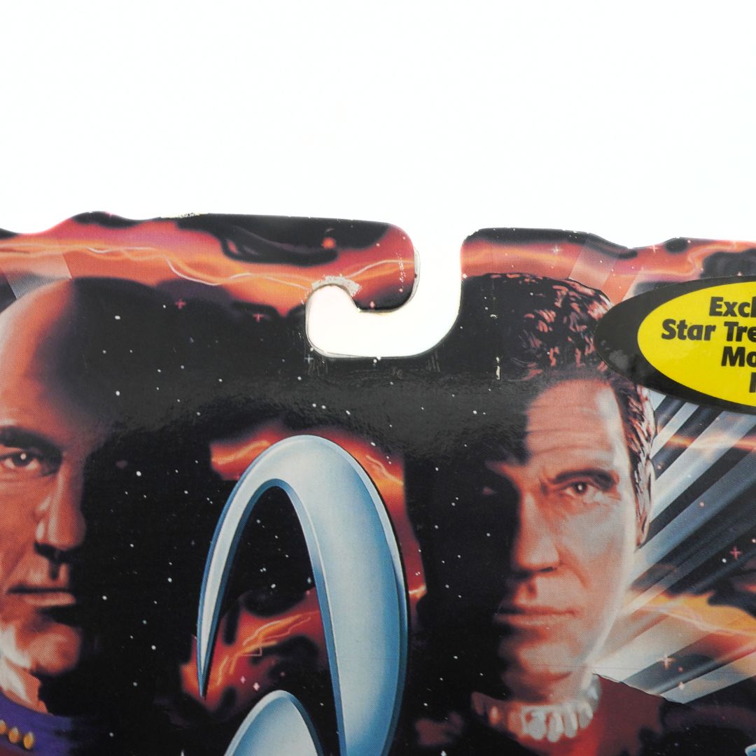 Wear to the swingtag on a 1994 Star Trek Data figurines cardback