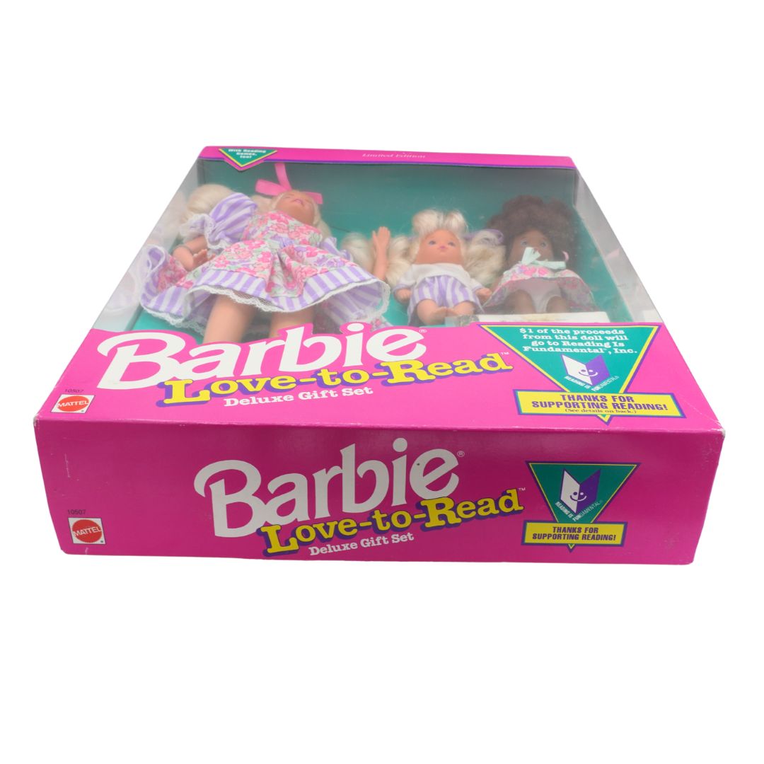 Barbie Love-to-Read Deluxe Gift Set packaging on a white background