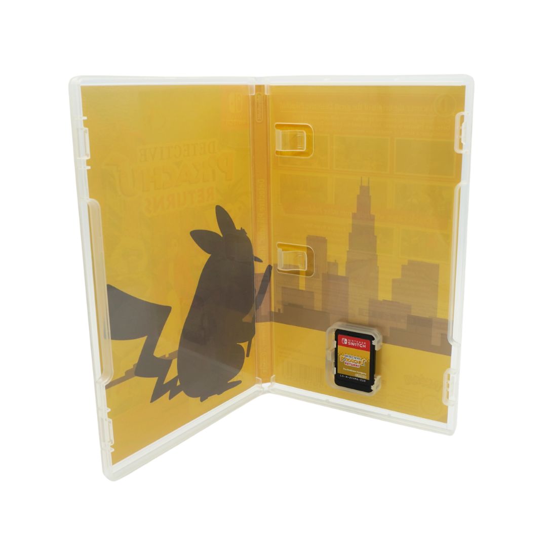 A translucent yellow acrylic display case opened flat, featuring a black silhouette of a rabbit and a faint city skyline printed on the inside. A small credit card-sized item is inserted into a slot on the right side.