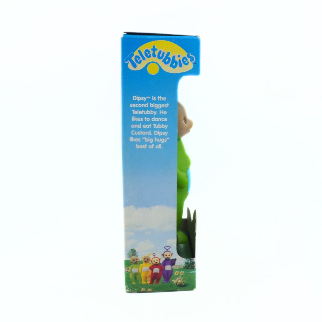 Teletubbies toy packaging with character Dipsy on a white background