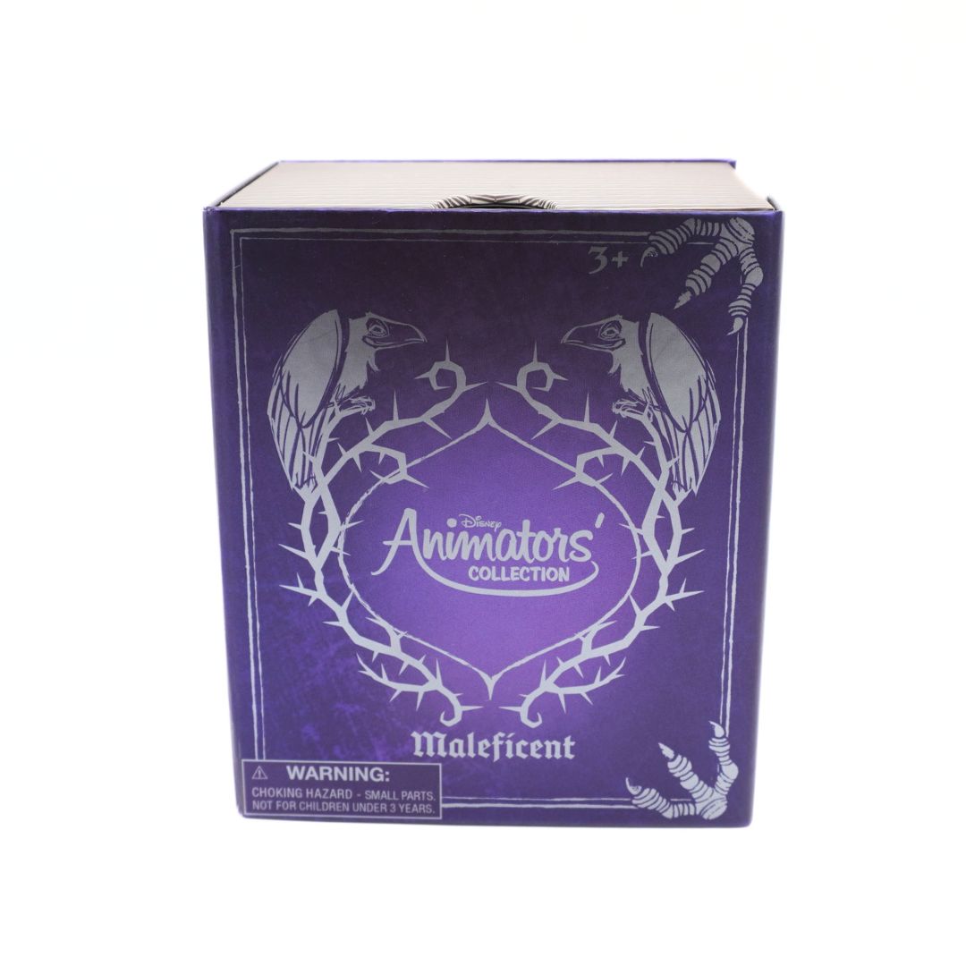 Purple box with 'Disney Animators' Collection Maleficent' branding on a white background