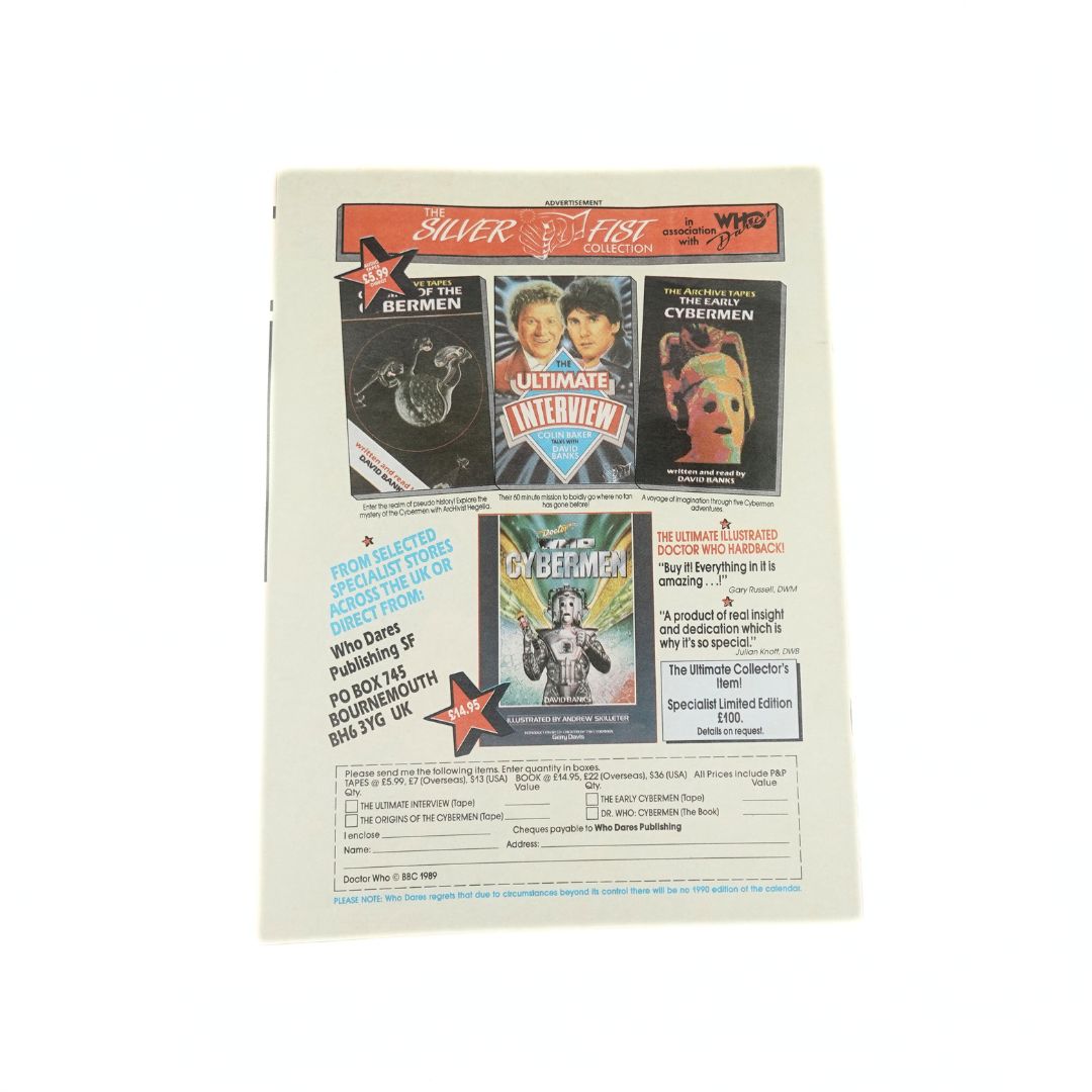 Back cover of the December 1989 issue of The Doctor Who Magazine