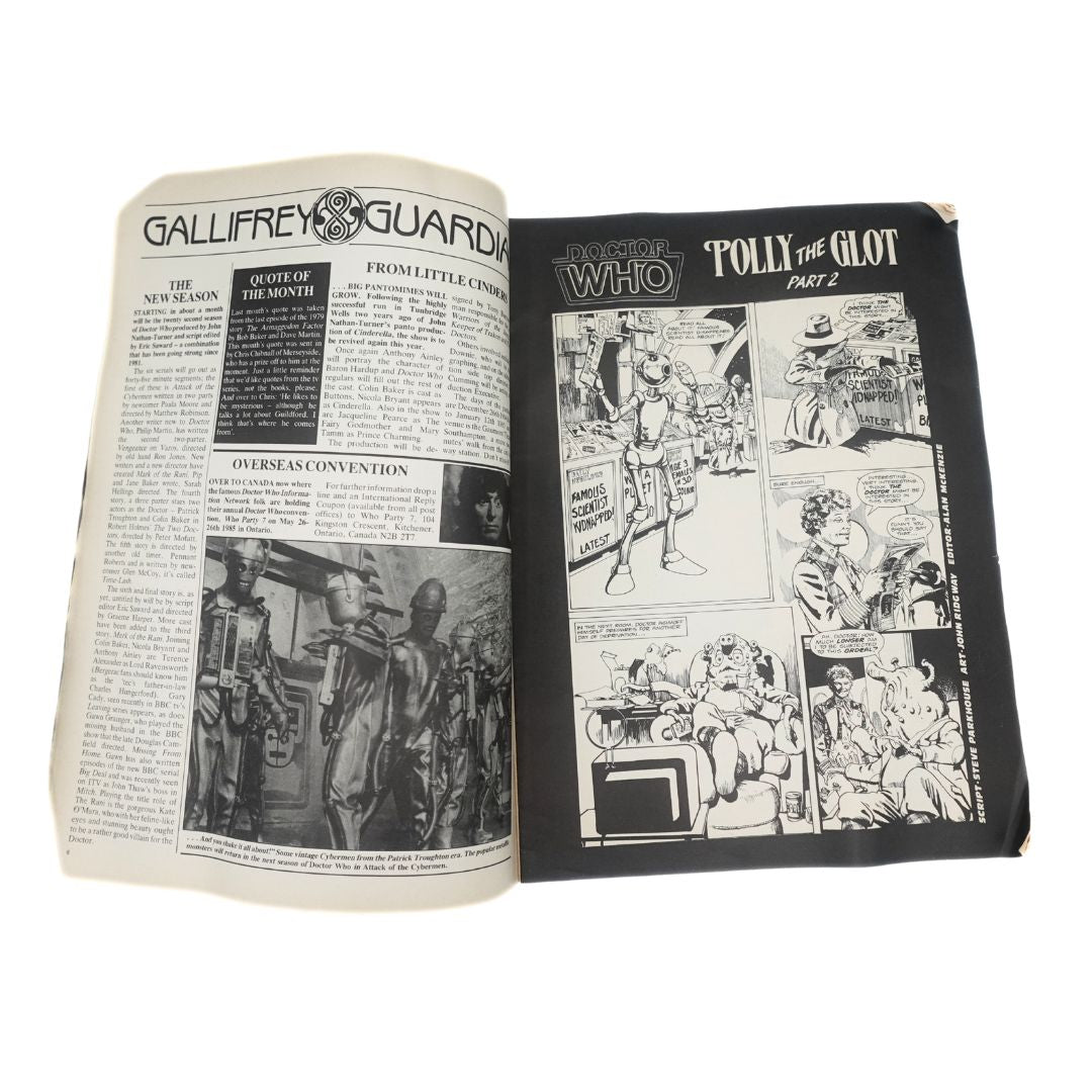 Internal page on a 1985 Doctor Who Magazine, issue #96 featuring the comic series Polly the Glot