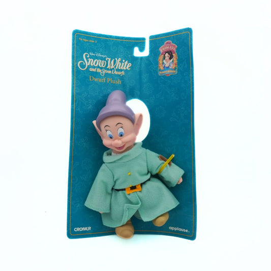 Plush toy of a dwarf from Snow White and the Seven Dwarfs in packaging
