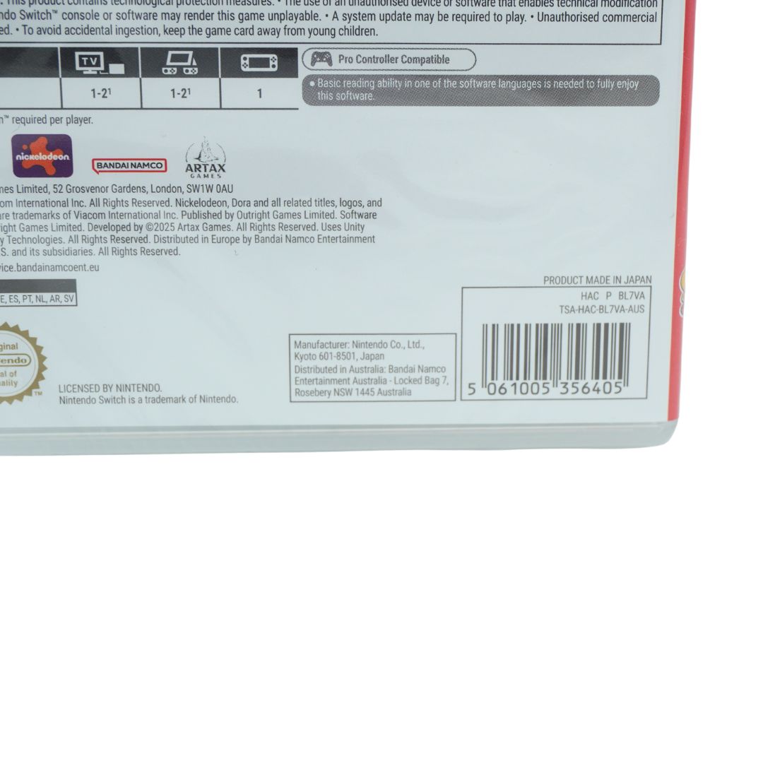 Barcode on the back cover of a Dora the Explorer Switch game
