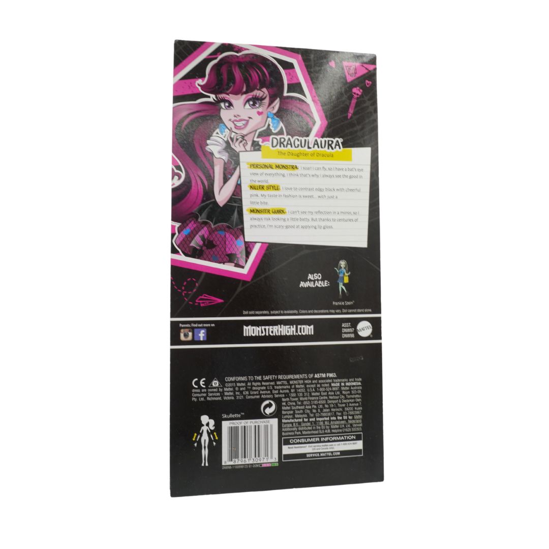 Monster High Draculaura toy packaging on a white background