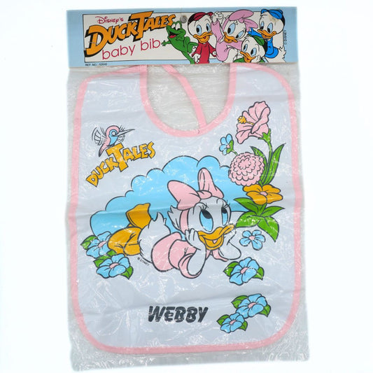 Baby bib with cartoon character packaging featuring 'DuckTales' branding.