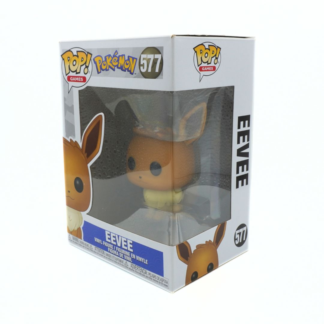 Pop! Games Eevee figure packaging with visible branding on a white background