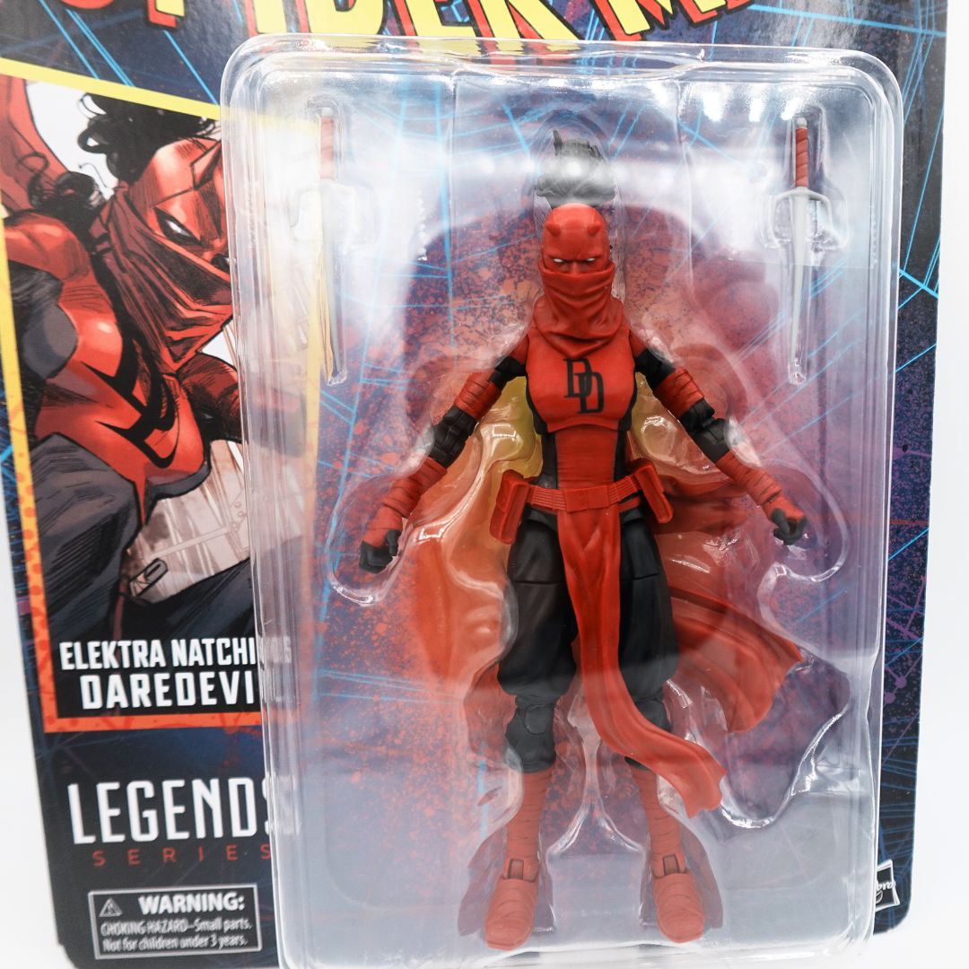 Close up of the Elektra Natchios Daredevil figure from Spider-Man Legends Series