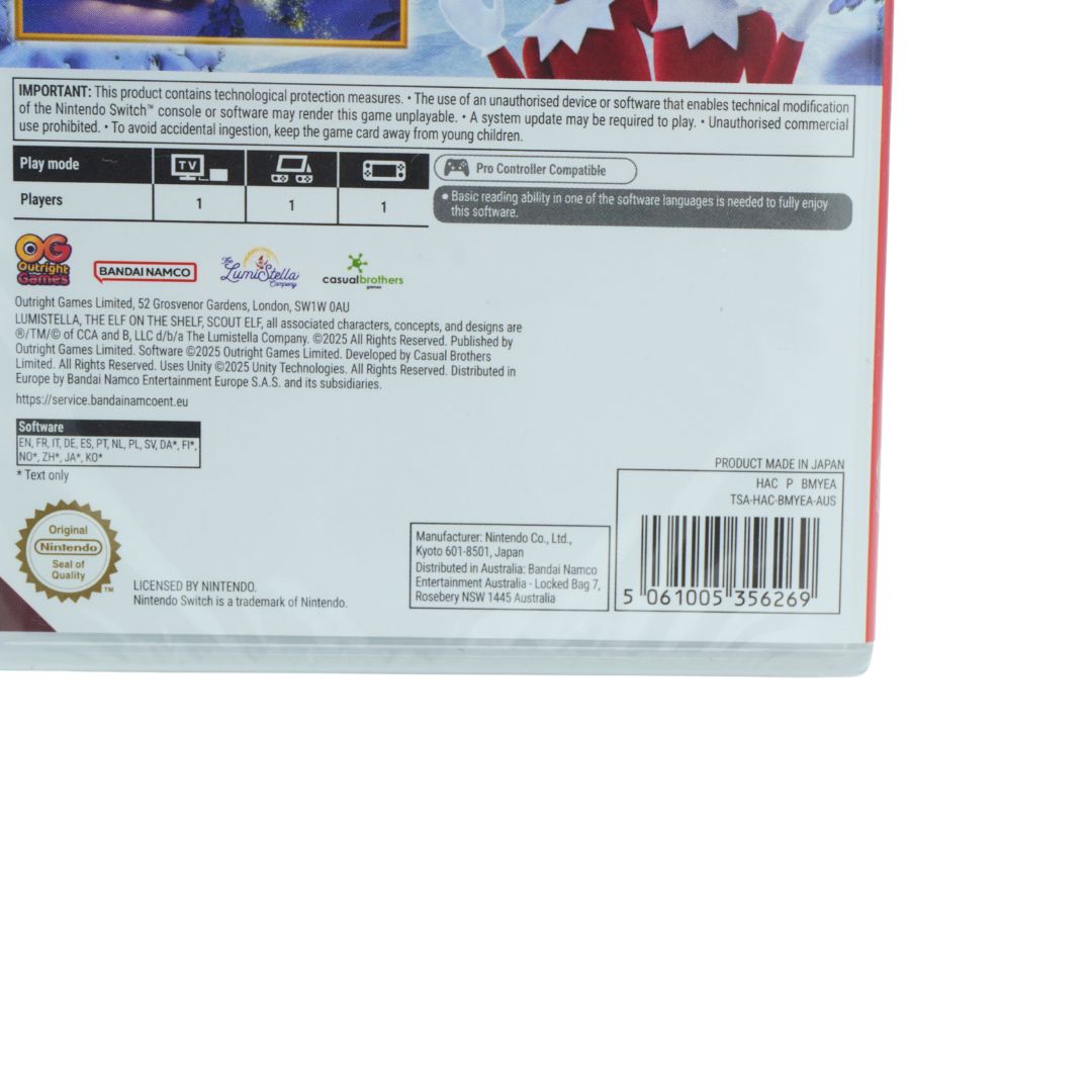 Back cover of a video game case showing product information, ratings, logos, a barcode, and a small portion of the cover art with red, white, and blue graphics.