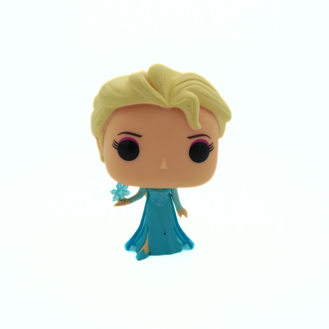 Funko Pop! vinyl figure of a character in a blue dress with a white background