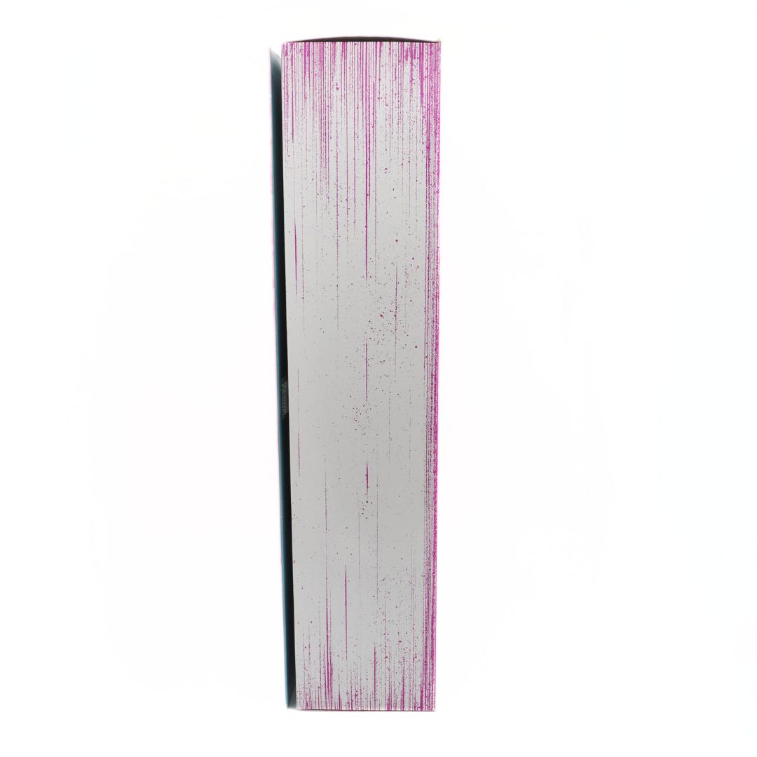 Empress Barbie box seen from the side with a white and pink colour palette