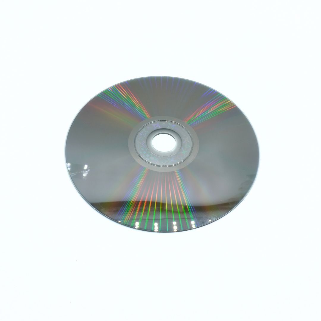 CD or DVD disc on a white background