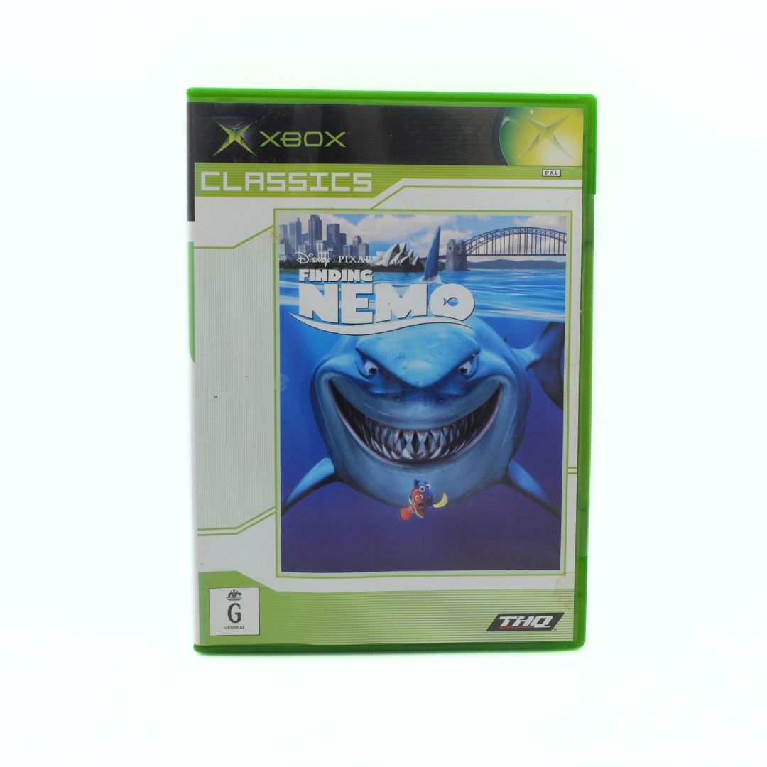 Xbox Classics 'Finding Nemo' game case on a white background