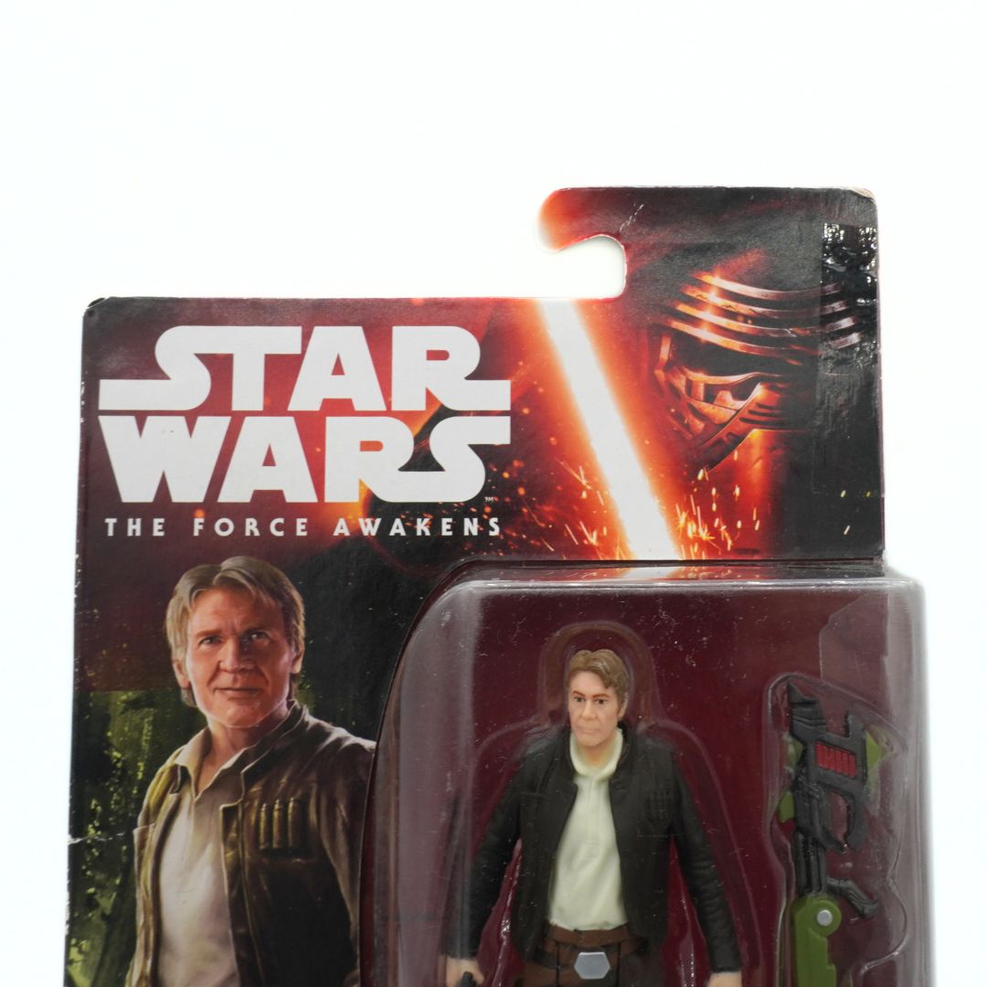 Star Wars action figure packaging with characters from 'The Force Awakens' on a white background