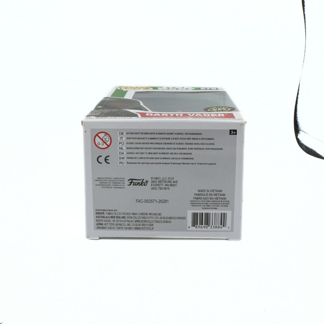 Back of a glass packaging with brand and product details on a white background