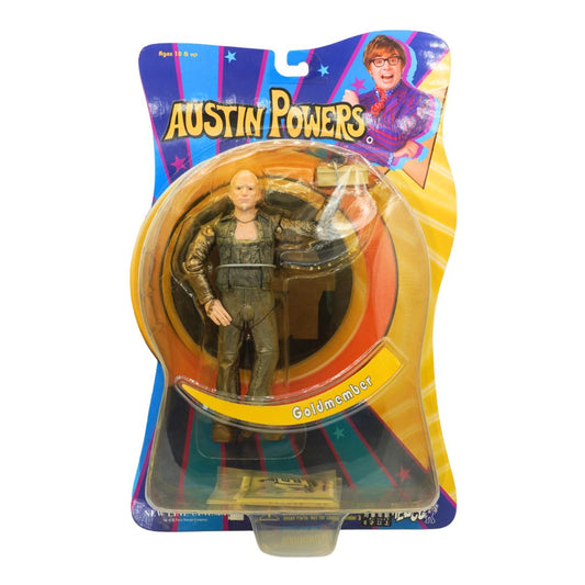 Austin Powers action figure in packaging with colorful background