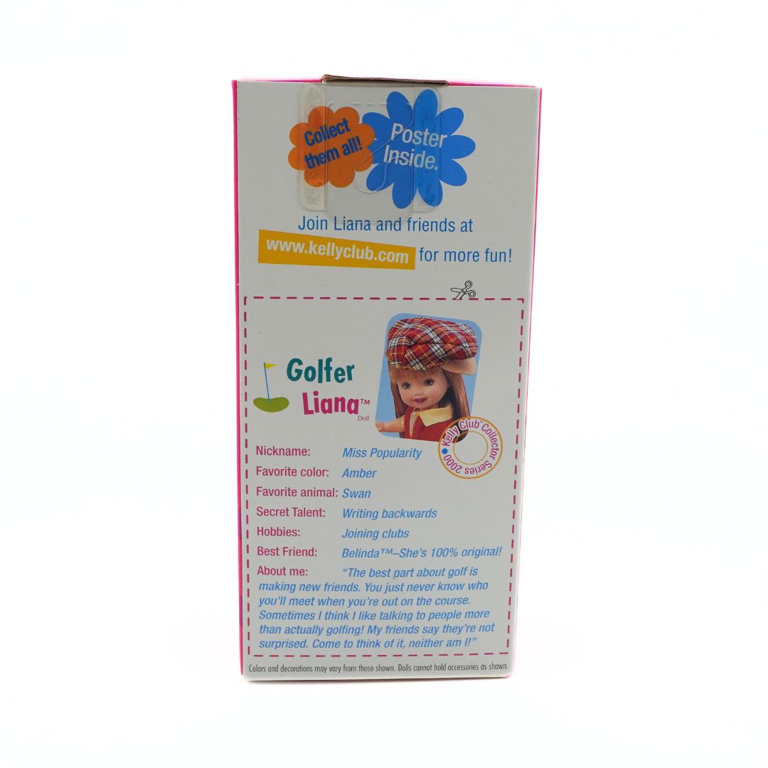 Box for Golfer Liana toy with character illustration and text on a white background