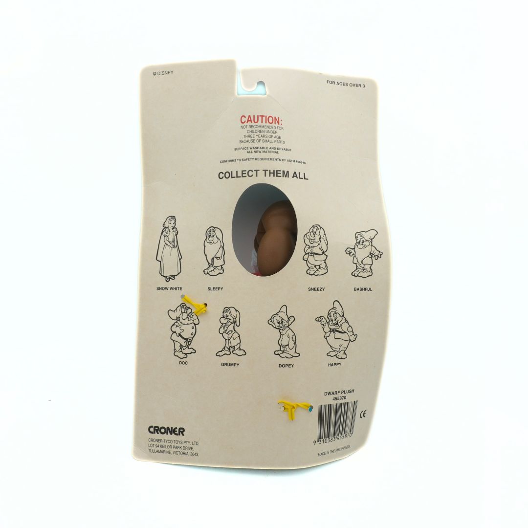 Package with cartoon characters and a hole for a small object on a white background