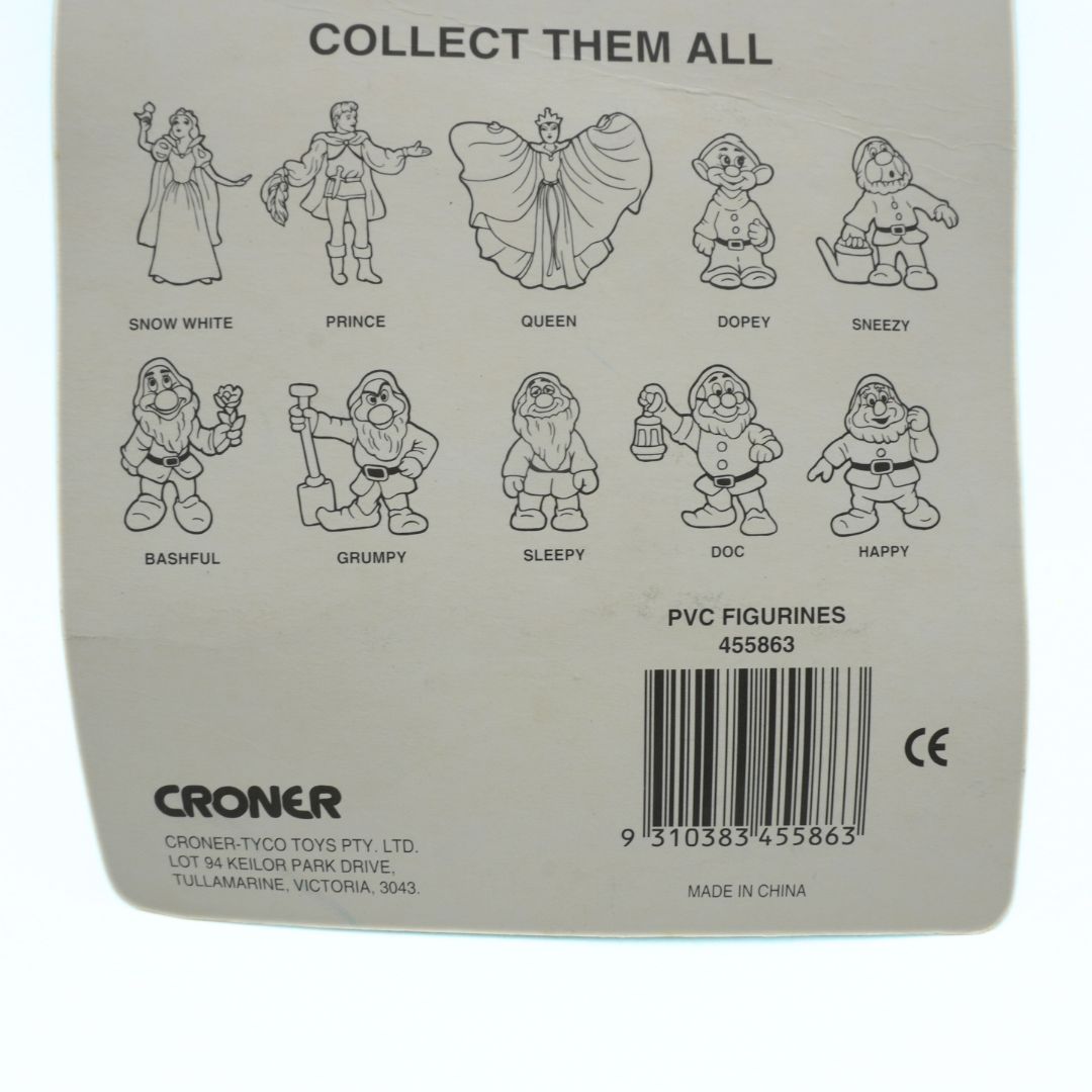Back of a packaging with illustrations of Disney characters and branding details.
