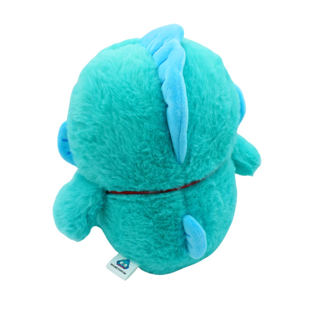 Back of a blue and green fish plush
