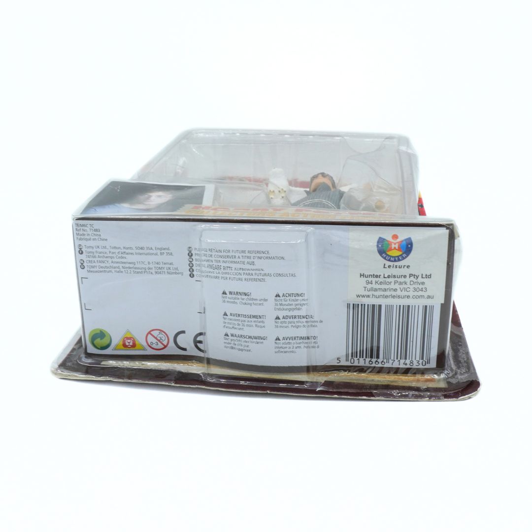 Product packaging with a clear lid showing a person inside, on a white background.