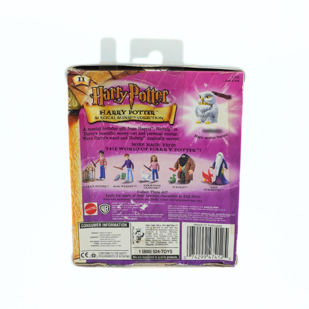 Back of a Harry Potter toy packaging with character illustrations and branding.