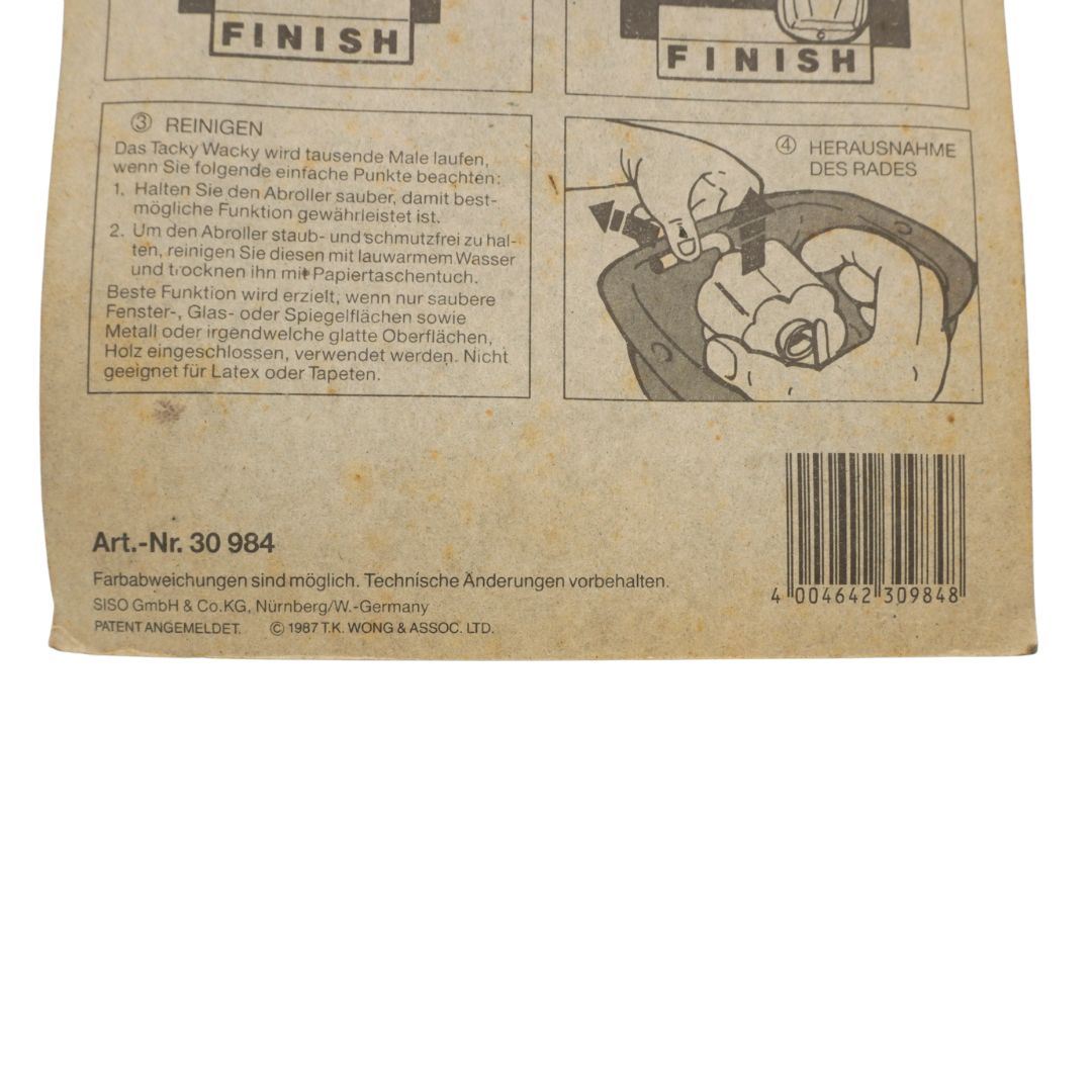 Back of a product packaging with text and graphics on a brown background
