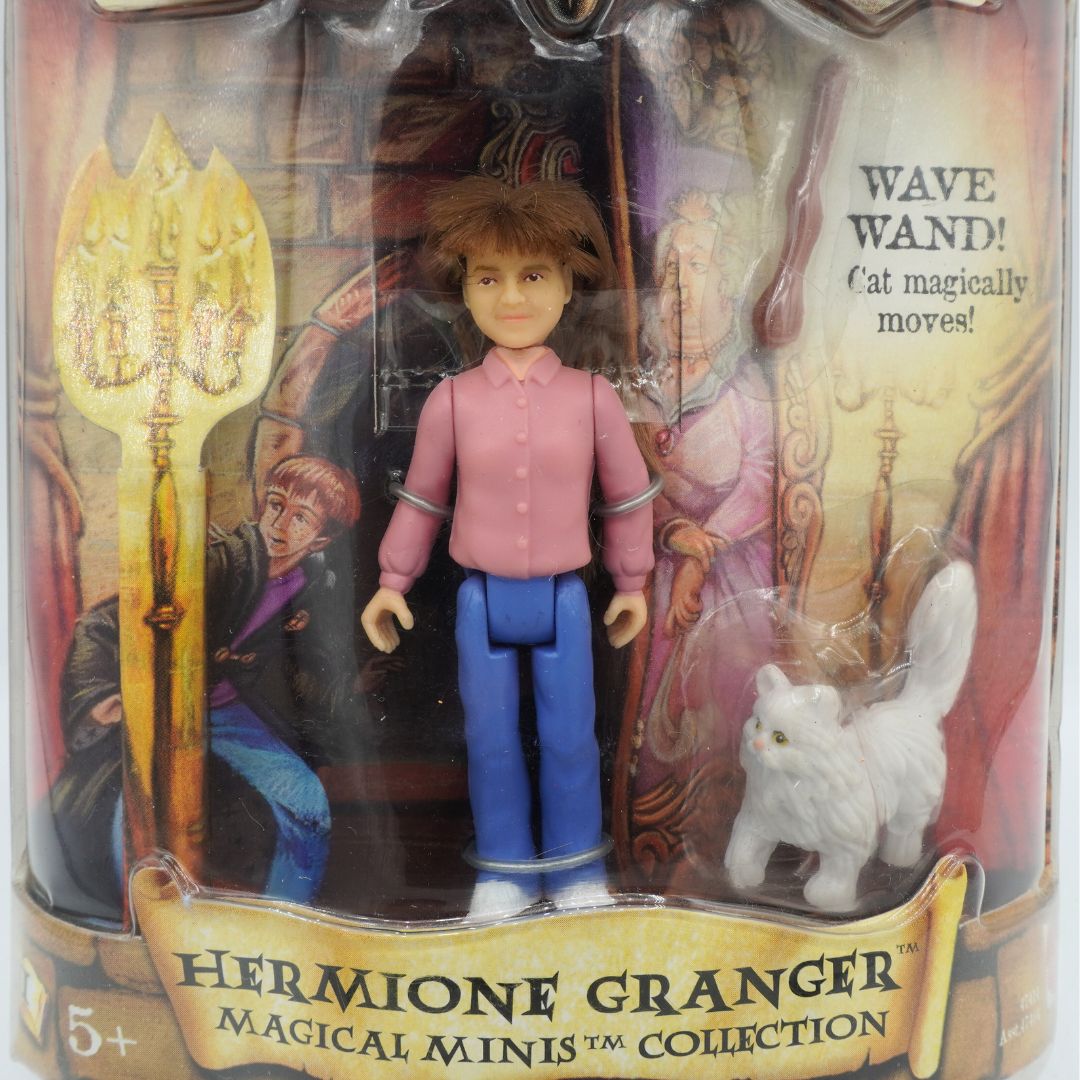 Hermione Granger action figure in packaging with wand and cat