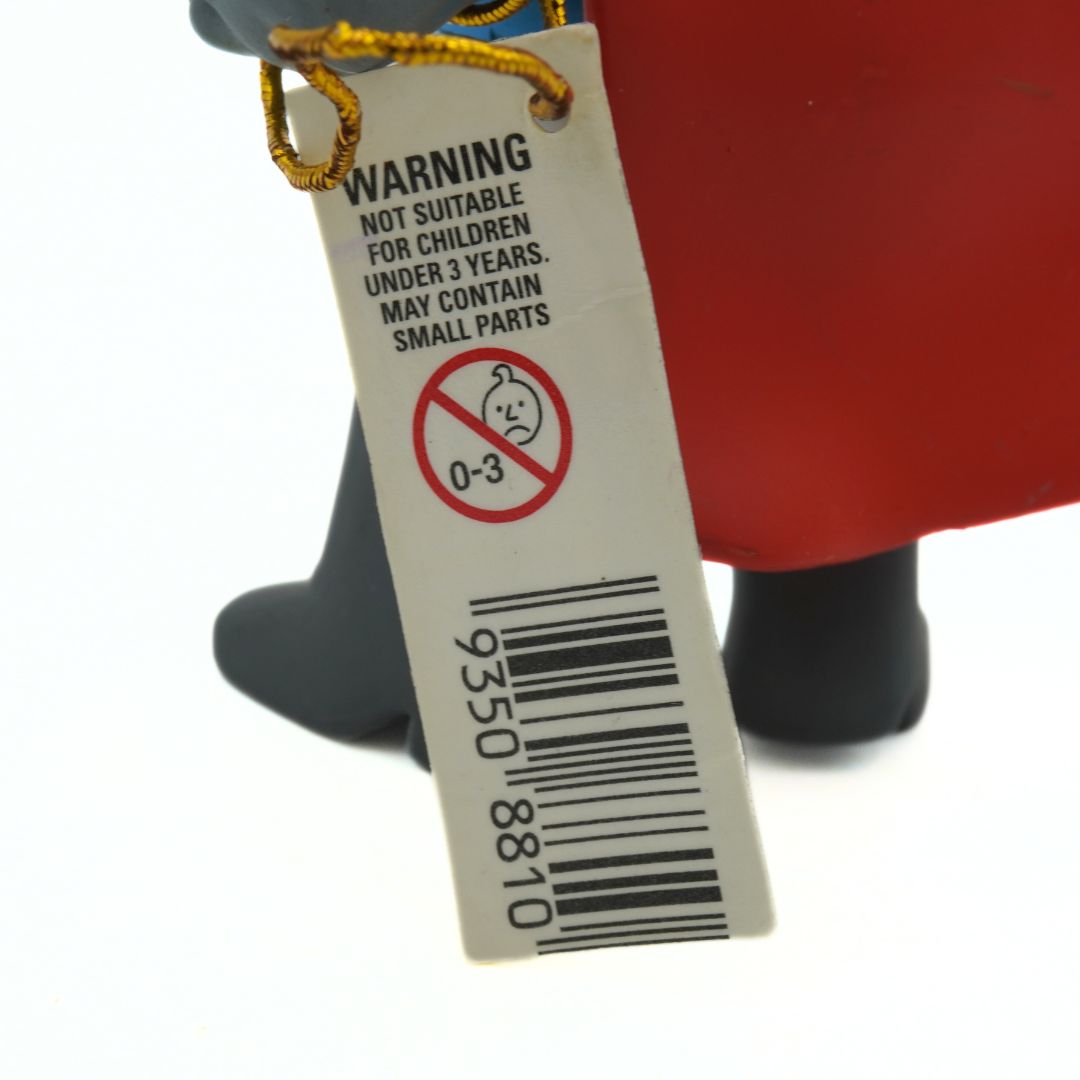 Toy with a warning label on a white background