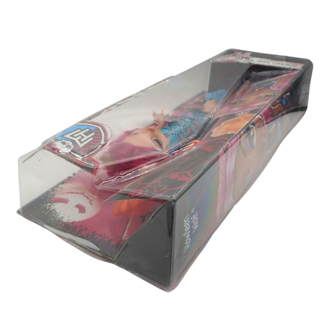 Toy figure in packaging with visible branding on a white background